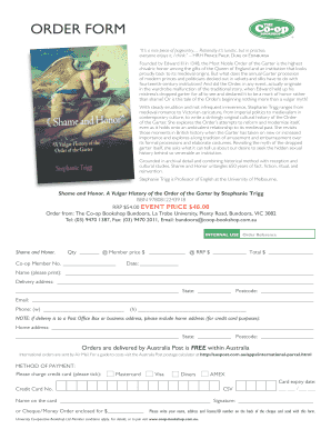 Order Form for Book Purchase