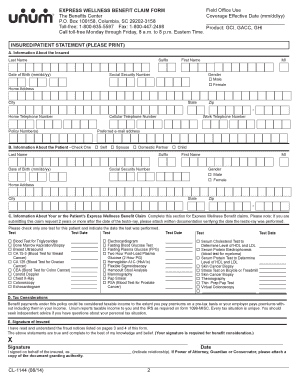 Express Wellness Benefit Claim Form