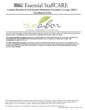 MEC Wellness/Preventive Plan Enrollment Form