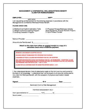 Wellness Fitness Benefit Reimbursement Form