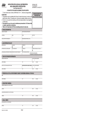 California Lien Sale Authorization Application