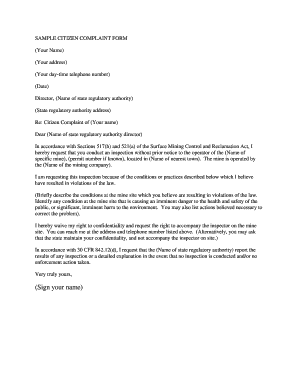 Citizen Complaint Form