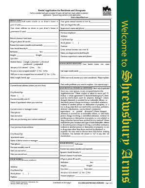 Rental Application for Residents and Occupants