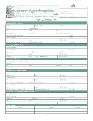 Rental Application Form