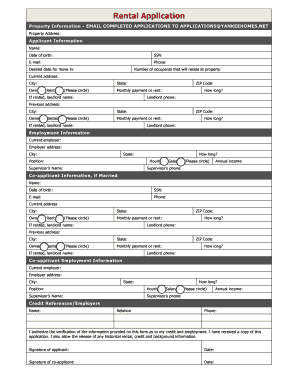 Rental Application Form