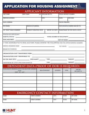 Application for Housing Assignment