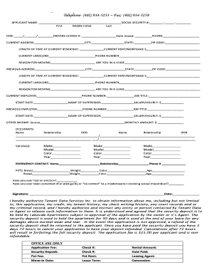 Lakeside Hills Apartments Rental Application