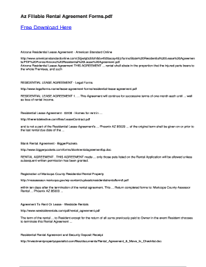Arizona Residential Lease Agreement