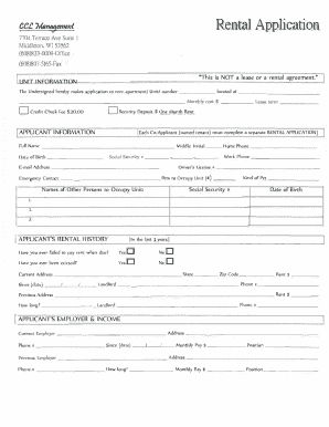 Rental Application Form