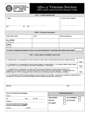 Enrollment Certification Request Form