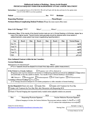 Physician Request Form for Radioiodine Uptake and Treatment