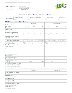 Individual Home Loan Application Form