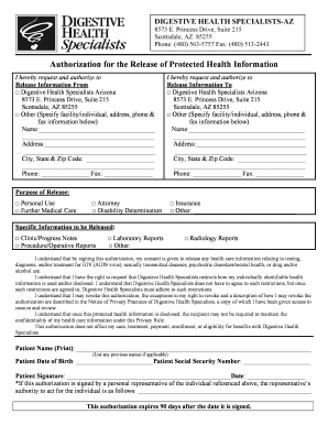 Authorization for Release of Protected Health Information