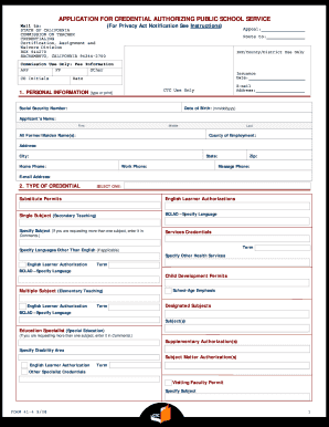 California Teacher Credential Application