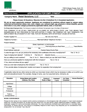 Employment Application Form
