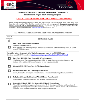 CHECKLIST FOR PILOT RESEARCH PROJECT PROPOSALS cont - med uc