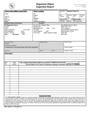 Wisconsin Inspection Report