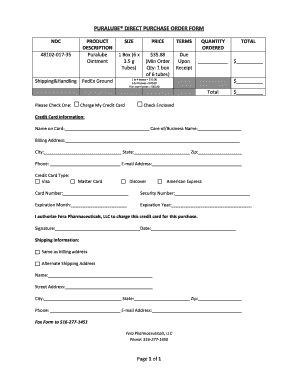 Puralube Direct Purchase Order Form
