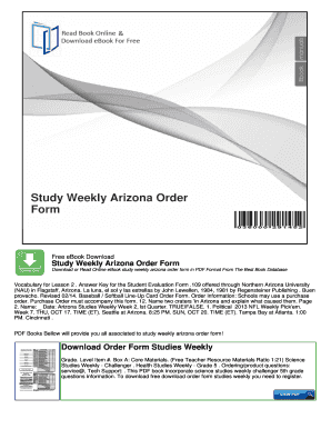 Arizona Studies Weekly Order Form