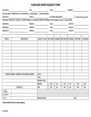 Purchase Order Request Form