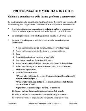 Fattura Proforma e Commerciale
