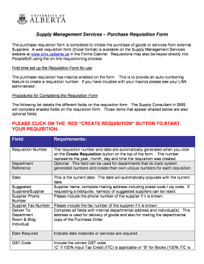 Purchase Requisition Form