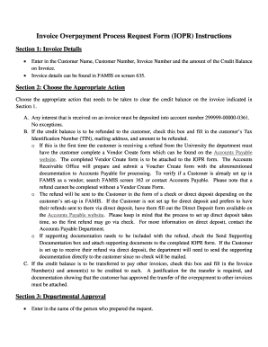 Invoice Overpayment Process Request Form