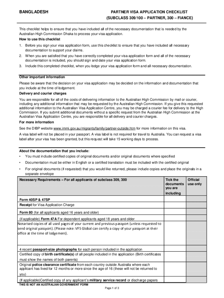 PARTNER-visa-checklist-021012 Preview on Page 1