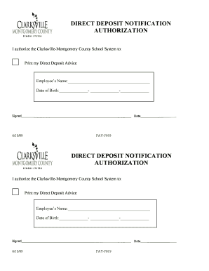 Direct Deposit Authorization Form