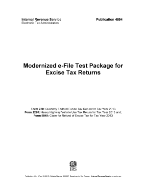 IRS Modernized e-File Test Package for Excise Tax Returns