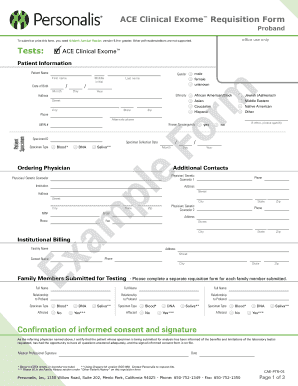 ACE Clinical Exome Requisition Form