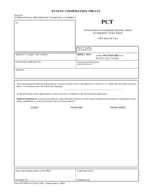 PCT Invitation to Furnish Translation