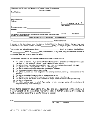 Contempt Citation and Order to Show Cause