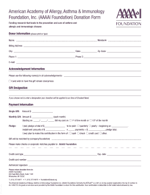 AAAAI Foundation Donation Form