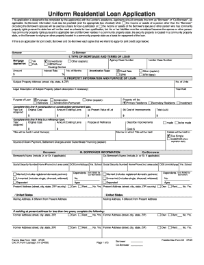 Uniform Residential Loan Application
