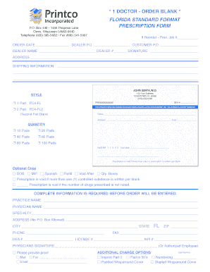 Florida Prescription Form