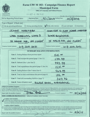 Massachusetts Campaign Finance Report