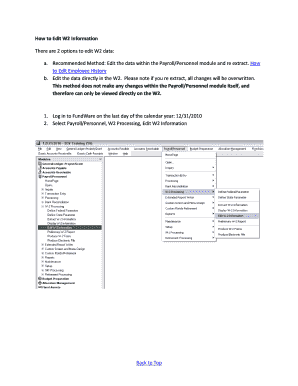 W2 Information Edit Guide