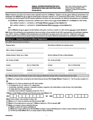 Annual Offeror Registration Data Form