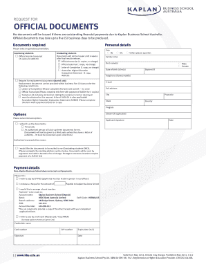 Request for Official Documents
