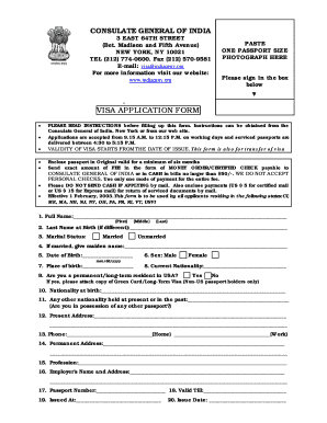 India Visa Application Form