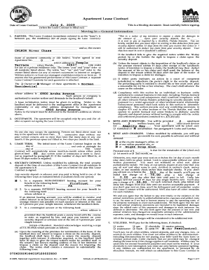 Florida Apartment Lease Contract