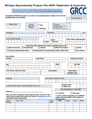 Fillable Online Michigan Apprenticeship Program Plus MAP Registration ...