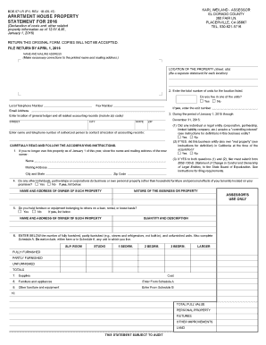 California Apartment House Property Statement