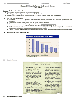 US History Chapter 16 Worksheet