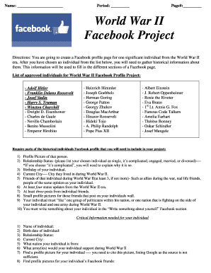 World War II Facebook Profile Project