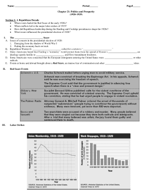 US History Chapter 21 Worksheet