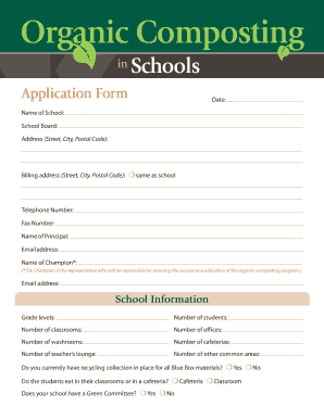 Organic Composting in Schools Application Form
