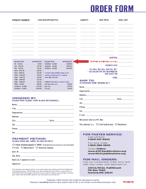 AHCA Order Form