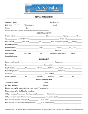 Rental Application Form